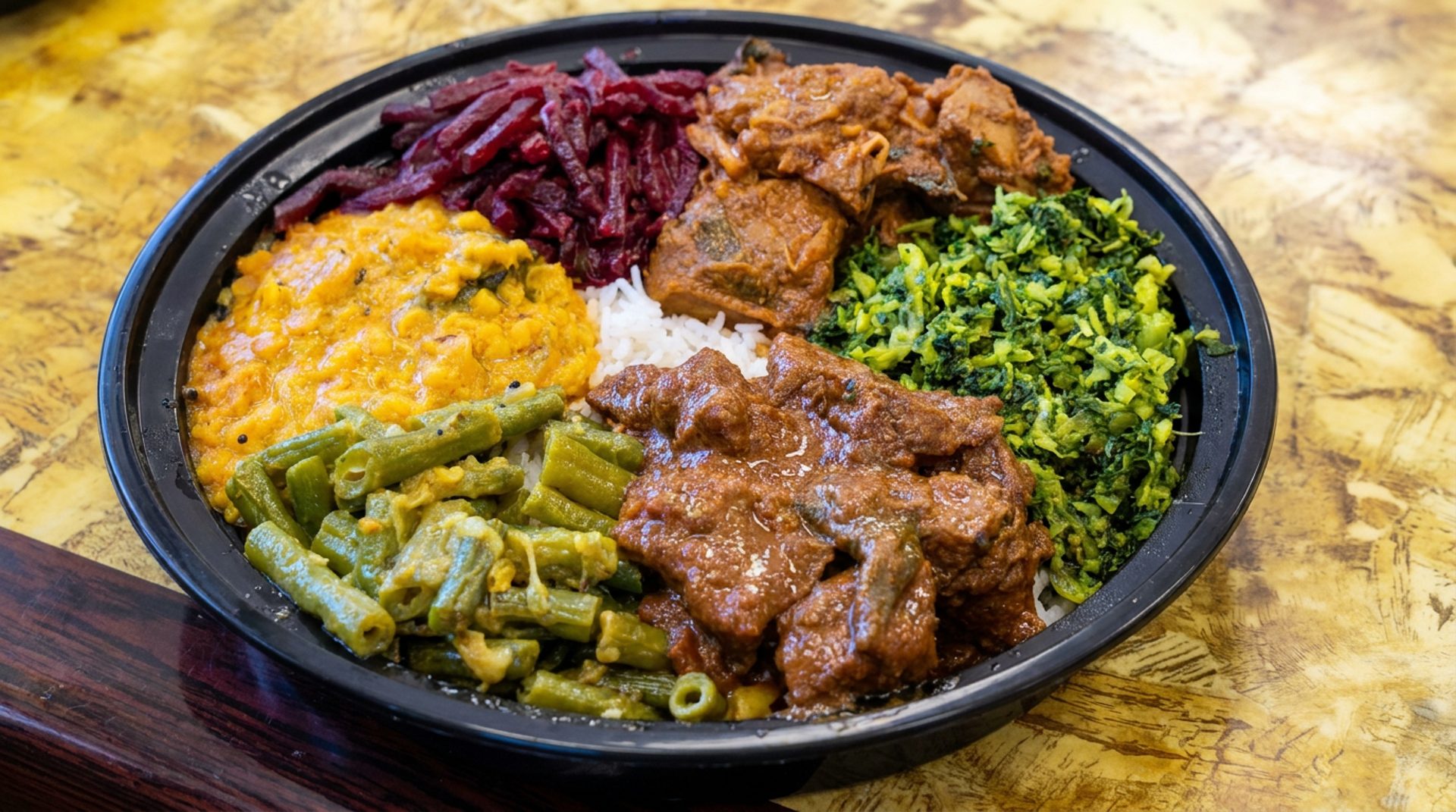 Rice and curry plates